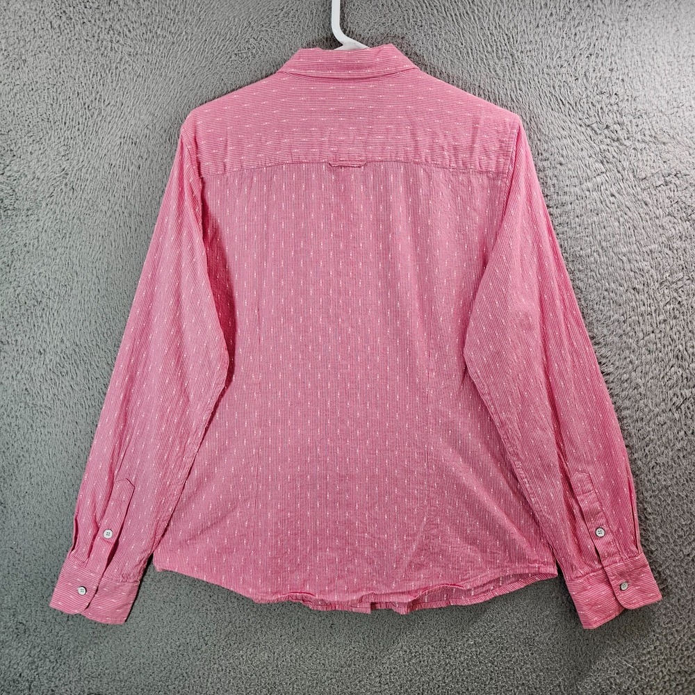 Orvis Shirt Women Medium Button Up Long Sleeve Red White Striped - Picture 5 of 9